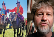 MONGOLSKÍ JAZDCI NA SOBOCH ZAVÍTALI DO BÁNOVIEC Na snímke vľavo príslušníci etnika Catánov z mongolskej tajgy, ktorí patria medzi posledných jazdcov na soboch v severnom Mongolsku. Vpravo slovenský cestovateľ a dobrodruh Jozef Terem, ktorý o svojich zážitkoch rozprával v komunitnom priestore ŽI:VA v Bánovciach nad Bebravou.